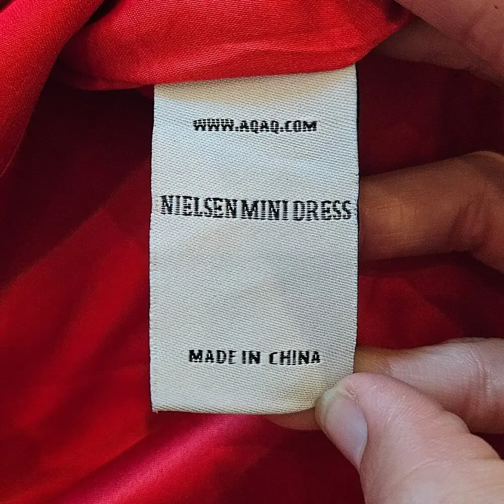 AQ/AQ Nielsen Peplum Mini Dress Women’s 4 Red‎ Structured Cocktail Dress NEW
